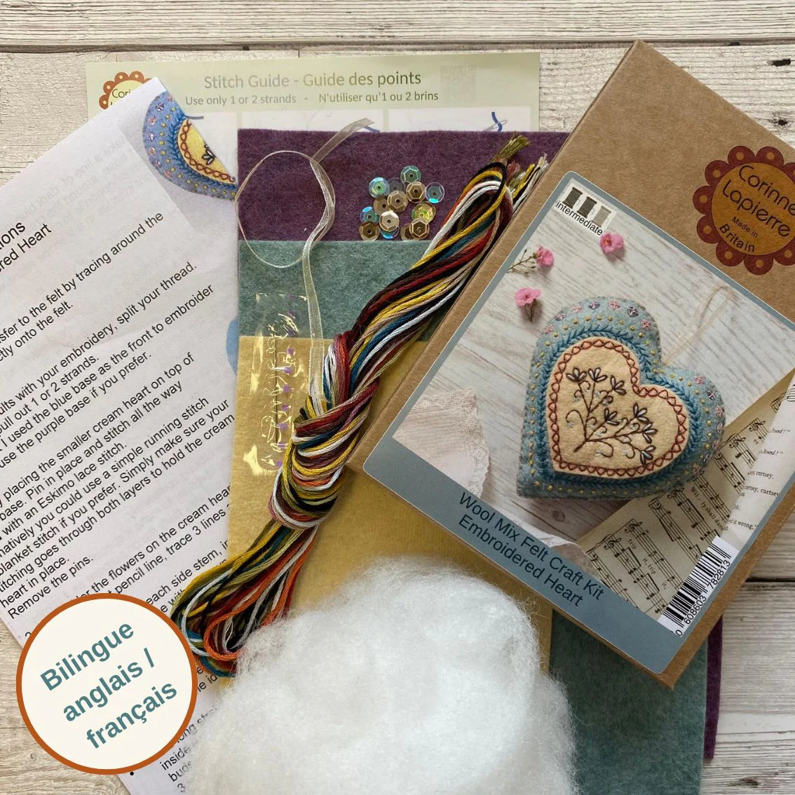 Corinne Lapierre Felt Kit | Embroidered Heart