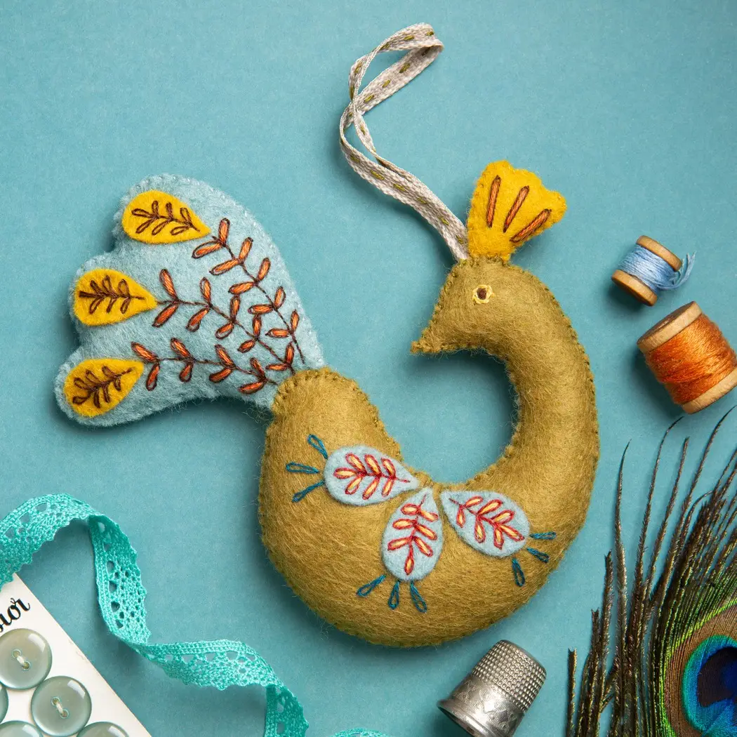 Corinne Lapierre Felt Kit | Embroidered Peacock - Image 2