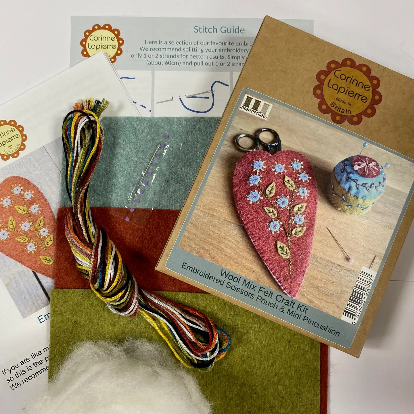 Corinne Lapierre Felt Kit | Scissor pouch & mini pincushion