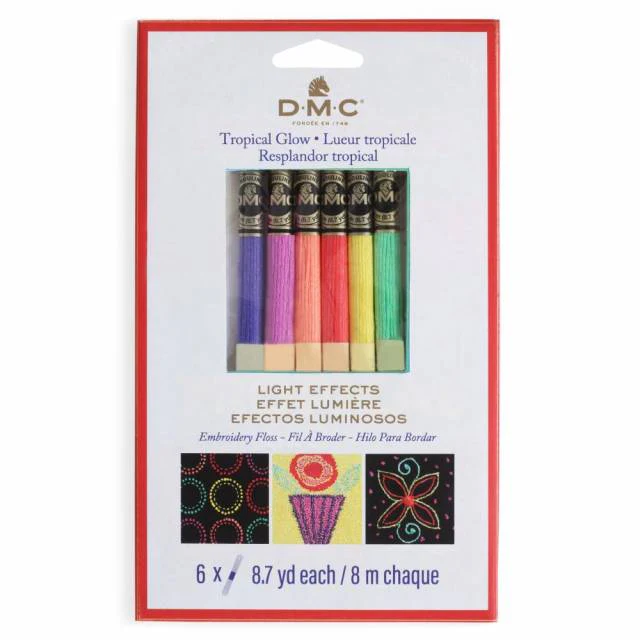 DMC Embroidery Thread | 6 pack Light Effects | Tropical Glow